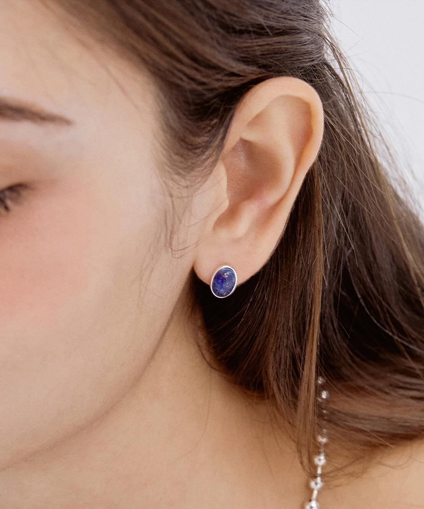 Tatiana (Silver925) Colored Bean Gemstone Earring Ec1921