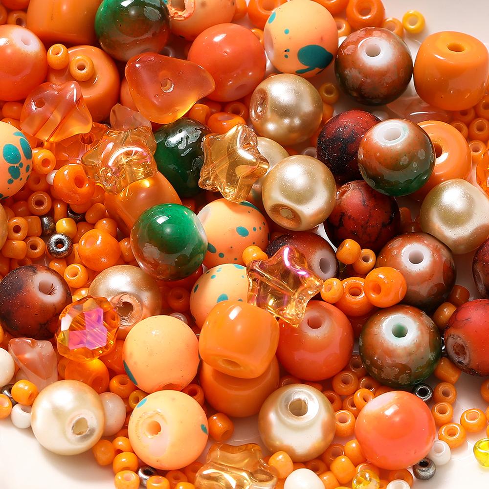 20g/Lot 8mm Mixed Glass Irregular Shape Charm Seed Loose Beads for Handmade DIY Necklace Bracelets Jewelry Accessories