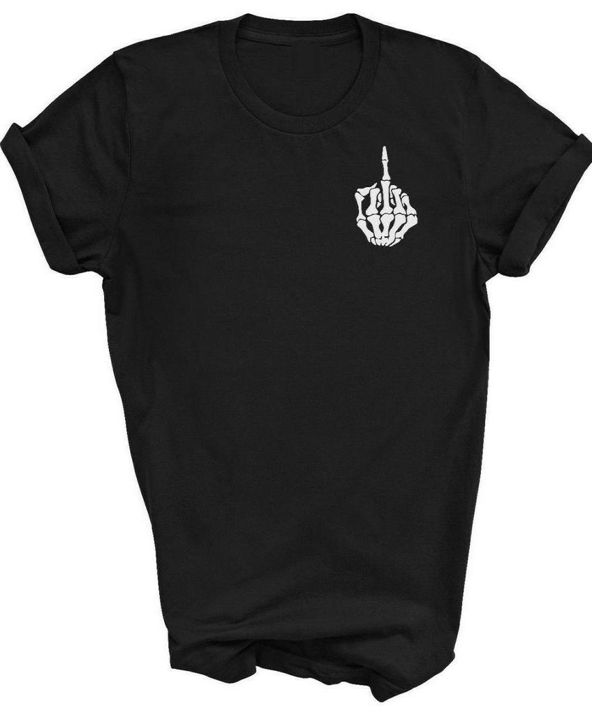 Skeleton Middle Finger Hand T-Shirts 
