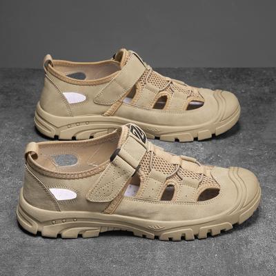 Zapatillas de Hombre Transpirables Sandalias de Malla para Hombre Zapatos para Caminar Verano Caqui Sandalias Deportivas Hombre Exterior Color Sencillo Cómodas