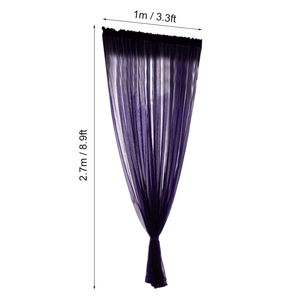 Simple Style Polyester Window Voile Tulle Curtain Sheer Panels Bedroom Living Room DecorPurple