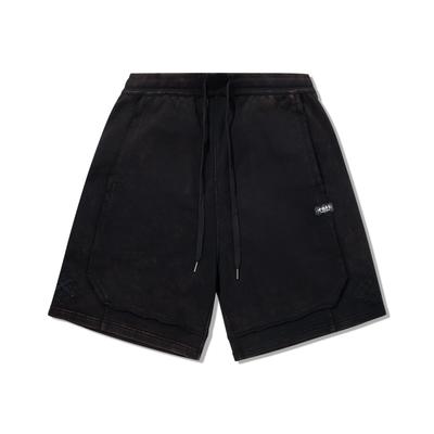 Li Ning Gładkie Szorty Casualowe Męskie z Wciąganym Sznurkiem, Średnio Wysoki Stan, Oddychające, Luźne, Wszechstronne, Czarne AKSV549-2