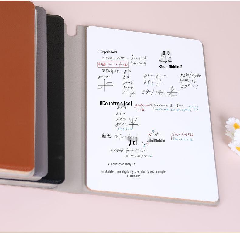 Portable Leather Whiteboard Notebook: Folding Desktop Writing and Drafting Board
