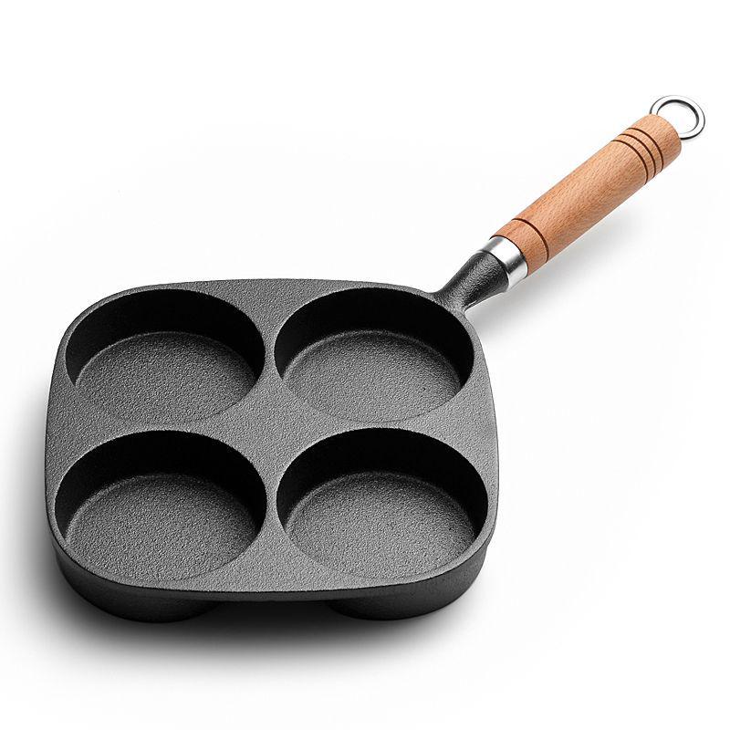 Deep Cast Iron Non-Stick Egg Burger and Dumpling Pan