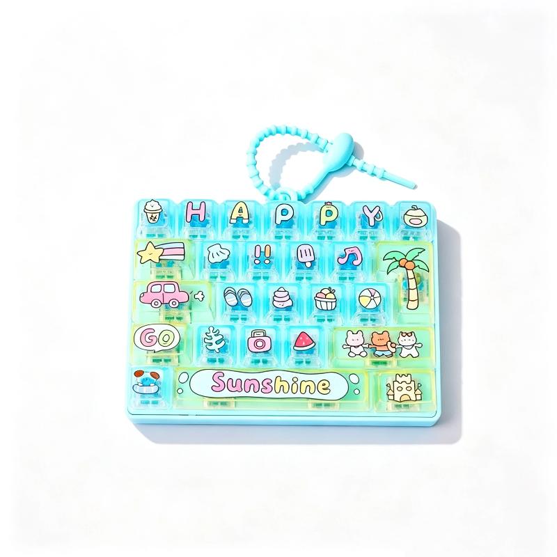1/2Pcs 26 Key Press Button Stress Relief Toy Cute Portable Decompression Fidget Gadget Lightweight Bag Ornament for Outdoor Use