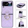 Z Flip5 Folding Mobile Phone Case Ring Suitable for Samsung Flip6 Small Fragrance Style Sub Mobile Phone Case Leather Case