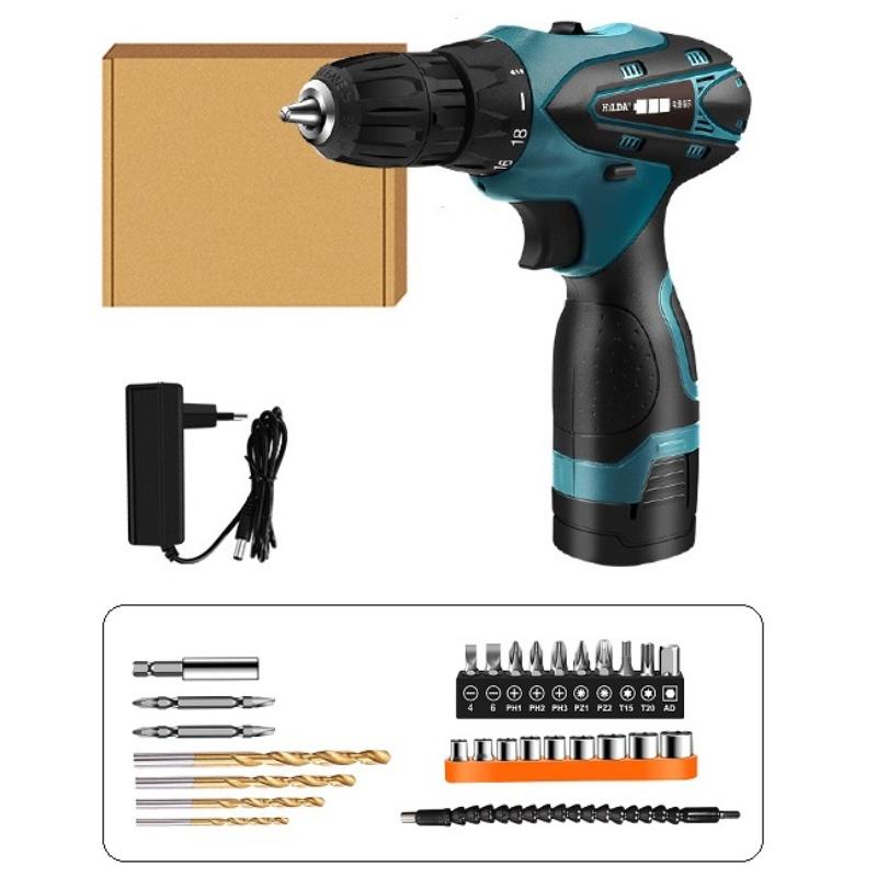 Șurubelniță electrică fără fir de 16,8 V, șurubelniță reîncărcabilă, mașină de găurit cu impact fără fir, mașină de găurit de mână, unealtă electrică pentru îmbunătățirea locuinței