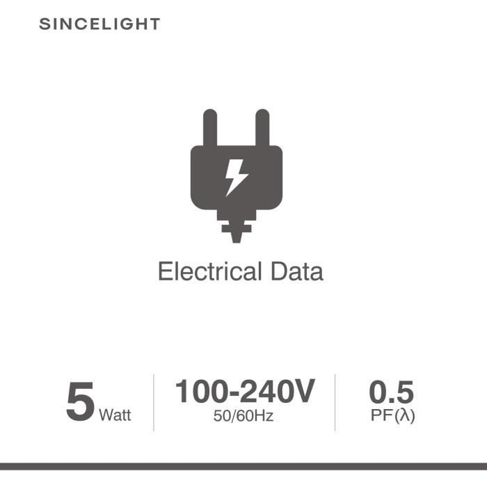 Ampoule LED P45 - SINCELIGHT - Blanc Froid 6500K - 500lm - Pack de 6 - E14 Culot