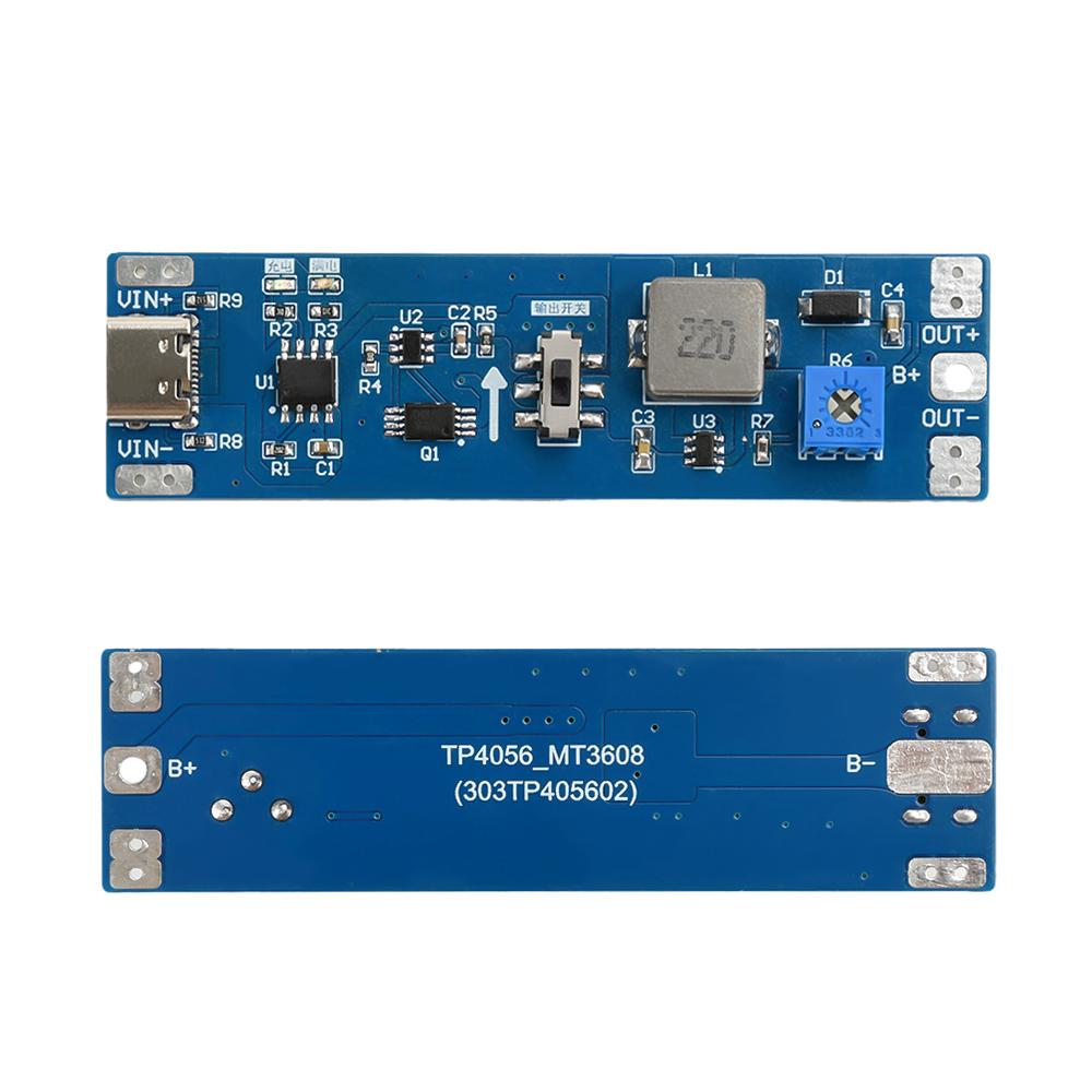 

3.7V to 9V 12V Boost Module Type C Li-ion Battery Charger Module Li-on Battery Adjustable Charging/Discharging Integrated Module