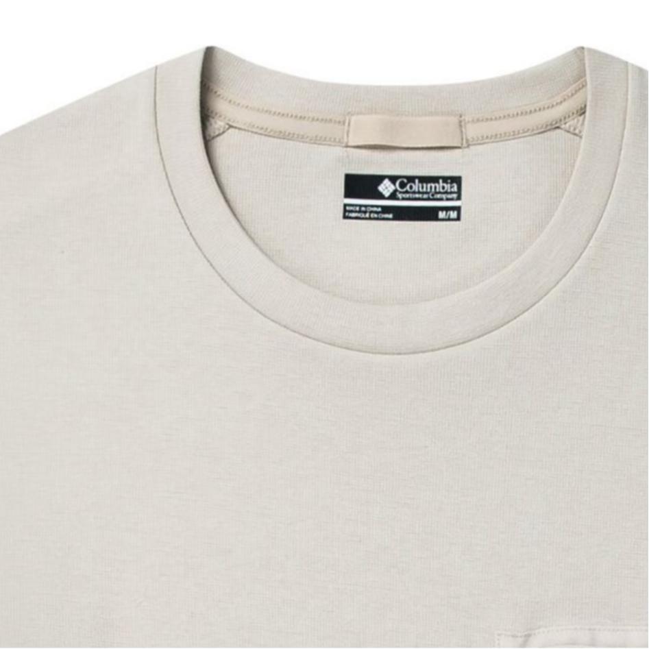 Columbia Prowalker Series Solid Color Pocket Spliced Round Neck Moisture-Wicking Short Sleeve T-Shirt Unisex Tops White AE9220-278