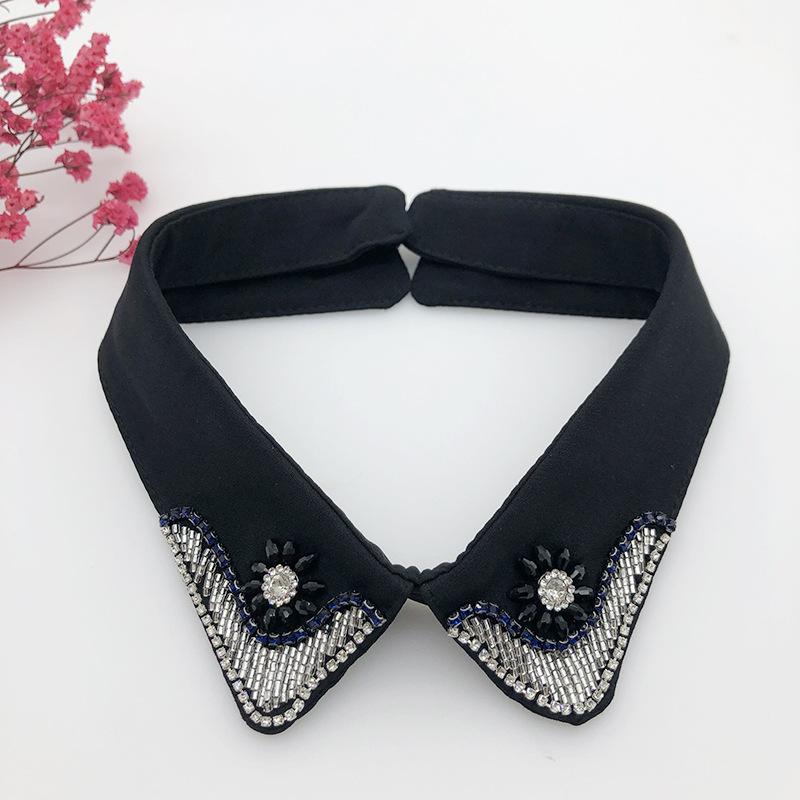 Beading Fake Collar Women Elegant Diamond Detachable Collars for Woman False Shawl Shoulder Wrap Lapel False Collars Woman Tie