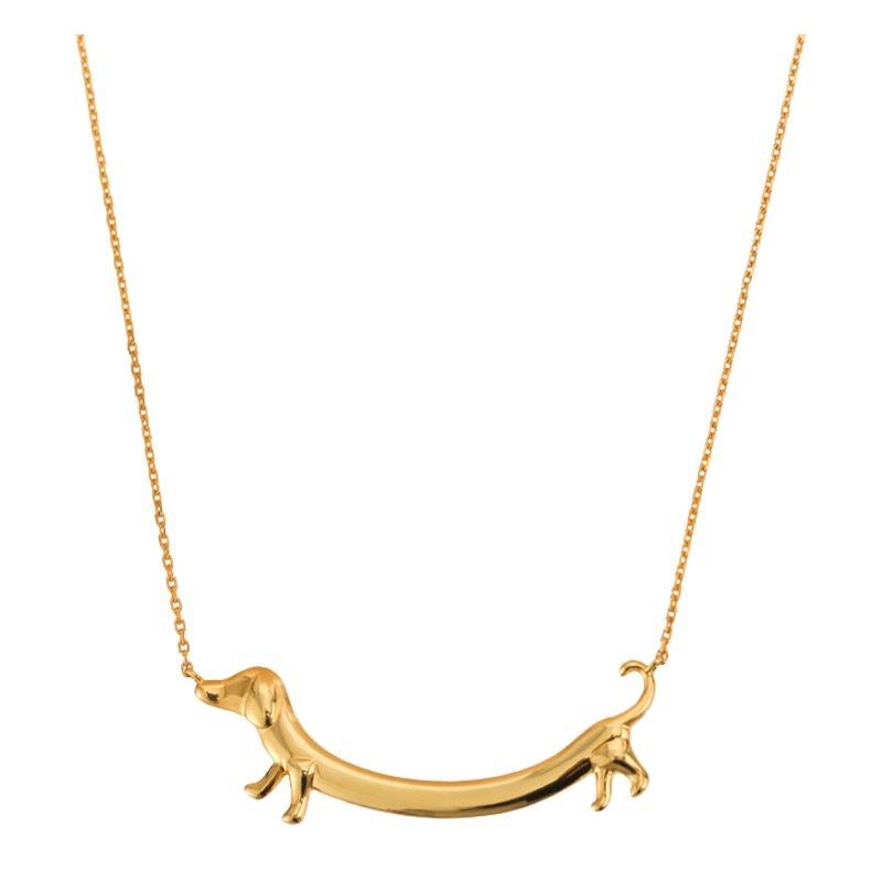 New Dachshund Cute Dog Necklace, Fashion and Creative Niche Collarbone Chain for Women