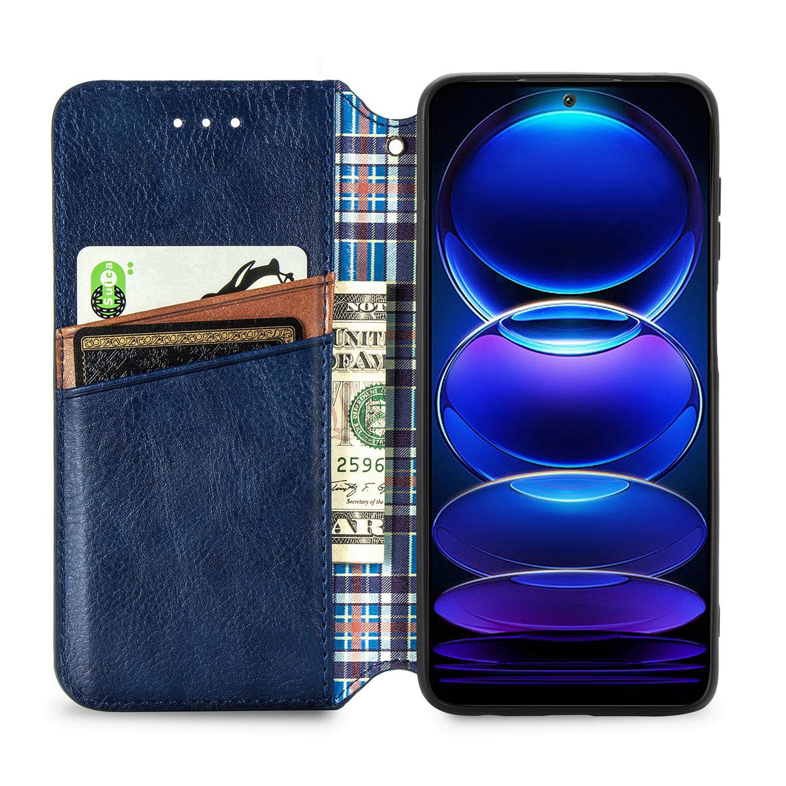 

For HMD Pulse Pro PU Leather Case Rhombus Imprint Wallet Stand Phone Cover Blue
