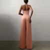 Spring Summer Casual Wide Leg Long Jumpsuit Female Solid Color Draped Slim Playsuit Women Elegant High Waist Strap Solid One Piece Romper