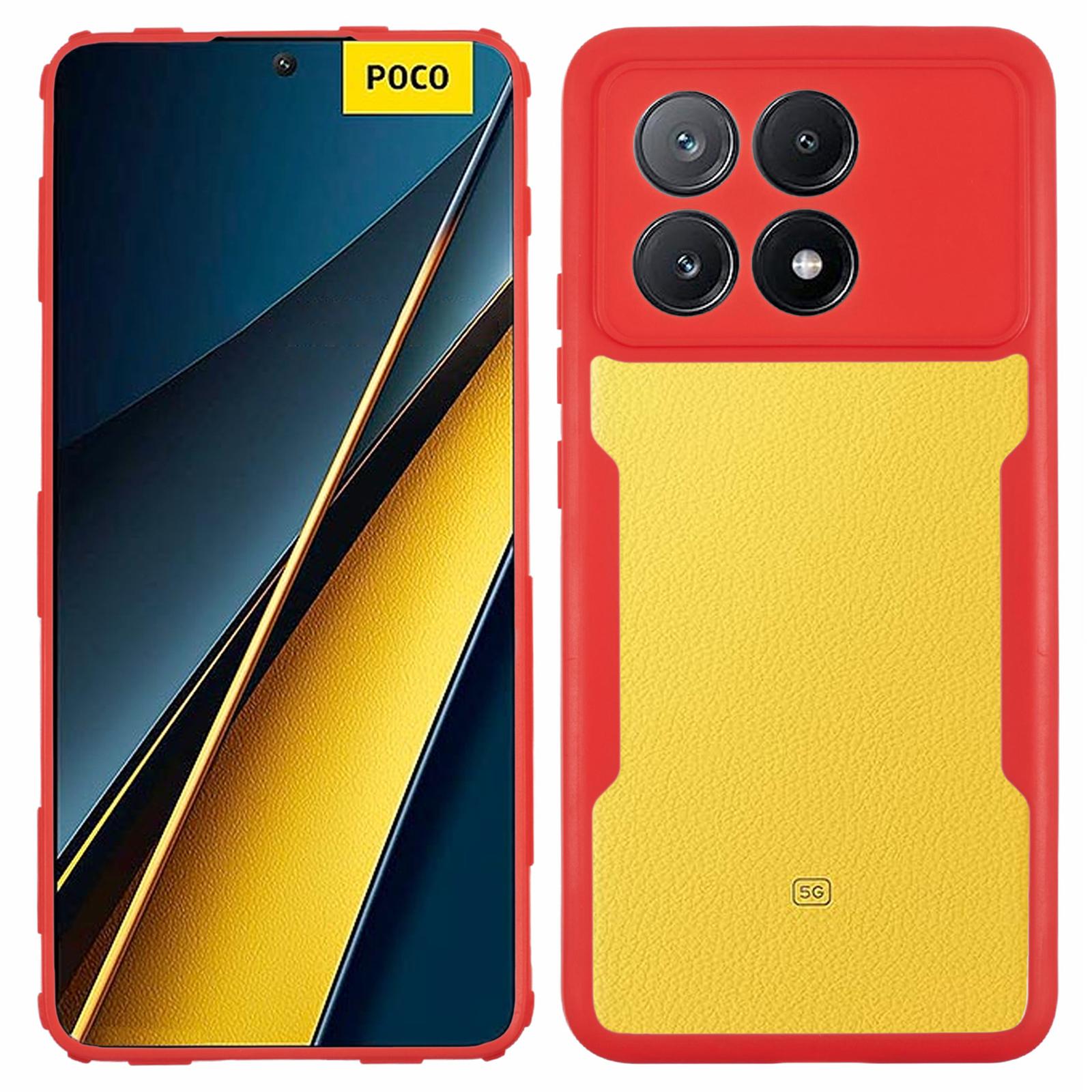 

For Xiaomi Poco X6 Pro 5G/Redmi K70 5G/K70E 5G Case Acrylic+TPU Clear Phone Cover with PET Screen Film Red