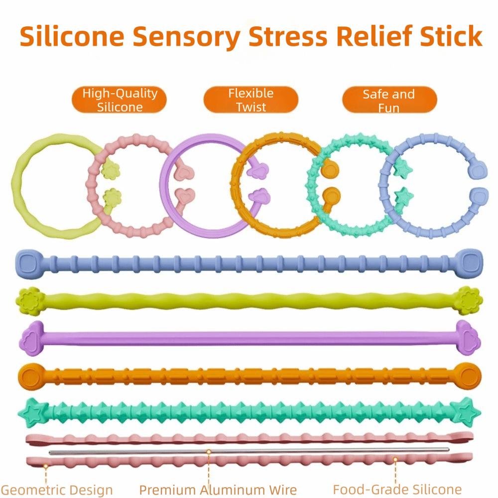 6Pcs Pressure Relief Fingertip Sensory Ring Educational Flexible Fidget Sticks  Airplane