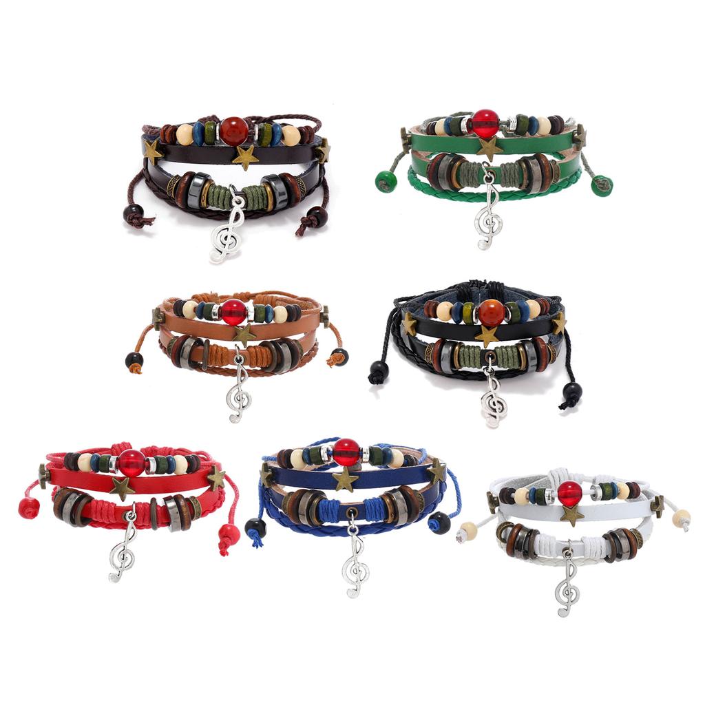 Elegant Leather Wrap Bracelets for Women Bohomian Multi-Layer Beads Cuff Bracelet Jewelry Gift Personalized Accessory