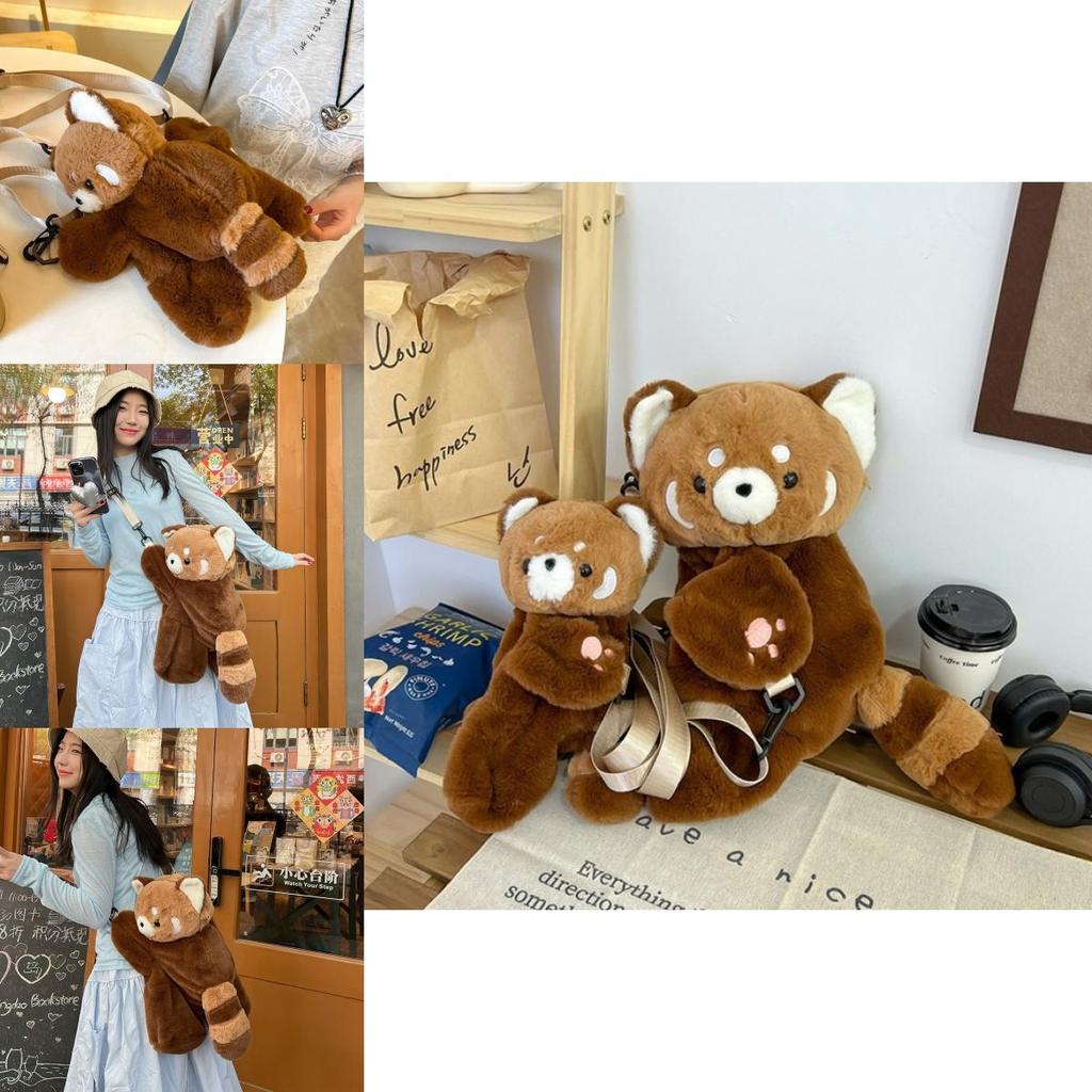 Cartoon Guli Guli Small Plush Panda Backpack With Adjustable Straps For Daily Use