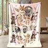 Fantasy Winged Cats Theme blanket Lightweight Warm Flannel Blanket Decorative Throw Blanket for Home Decoration