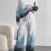 Gradual Change European And American Autumn And Winter Casual Long-Sleeved Suit Women'S Hooded Sweater Trousers Two-Piece Set