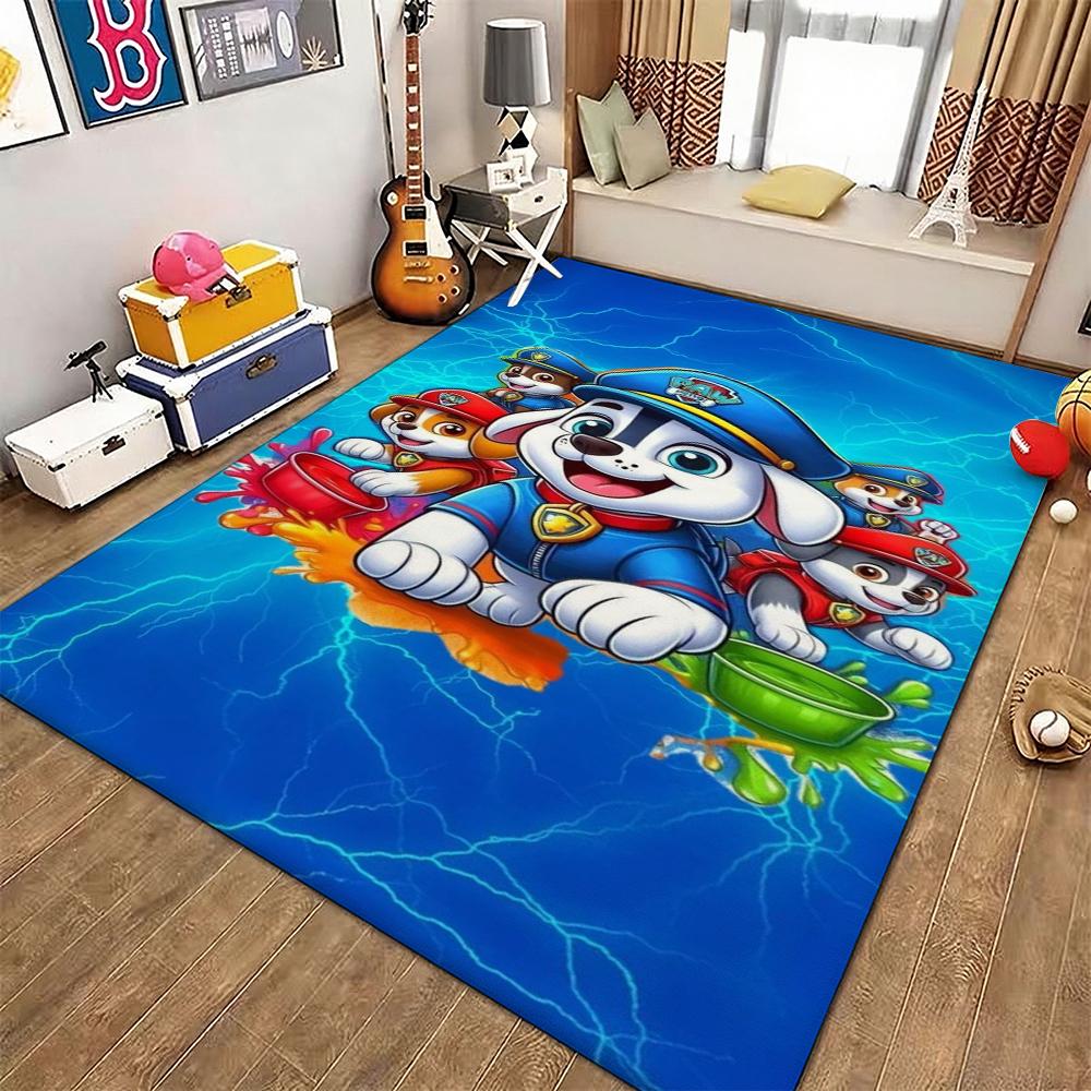 Happy Paw Patrol Pups Theme Rug Thick Nonslip Carpet For Hallway Balcony Study Home Decor Christmas Gift