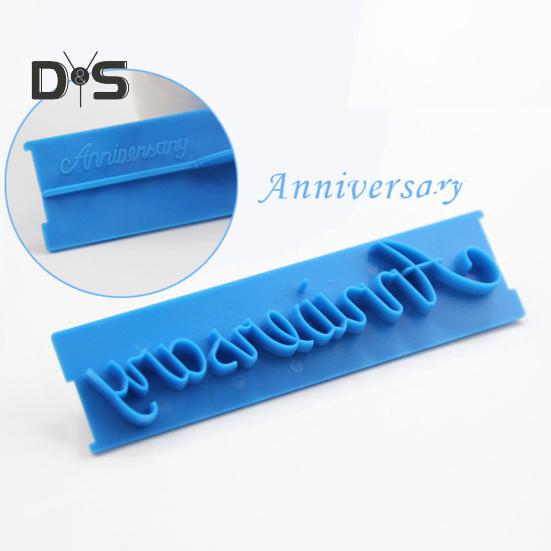 Non Stick 6Pcs/Set Fondant Mould Soft Plastic Happy Birthday Cake Decoration Mold