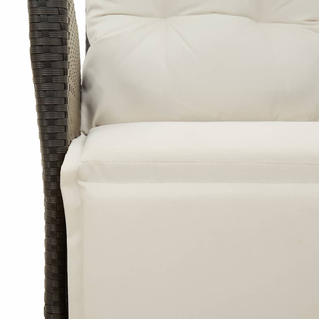 Vidaxl 3-Cz. Garden Furniture Set With Cushions, Black, PE Rattan