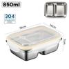 304 Stainless Steel Bento Lunch Box for Kids and Adults, Leak-Proof Lunchbox, Food Meal Prep Storage Container Dishwasher Safe
