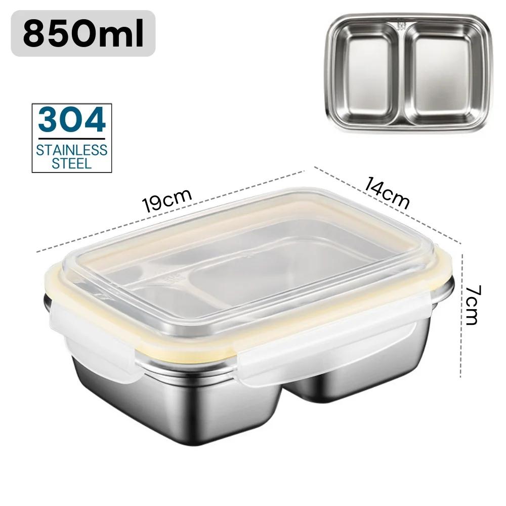 304 Stainless Steel Bento Lunch Box for Kids and Adults, Leak-Proof Lunchbox, Food Meal Prep Storage Container Dishwasher Safe