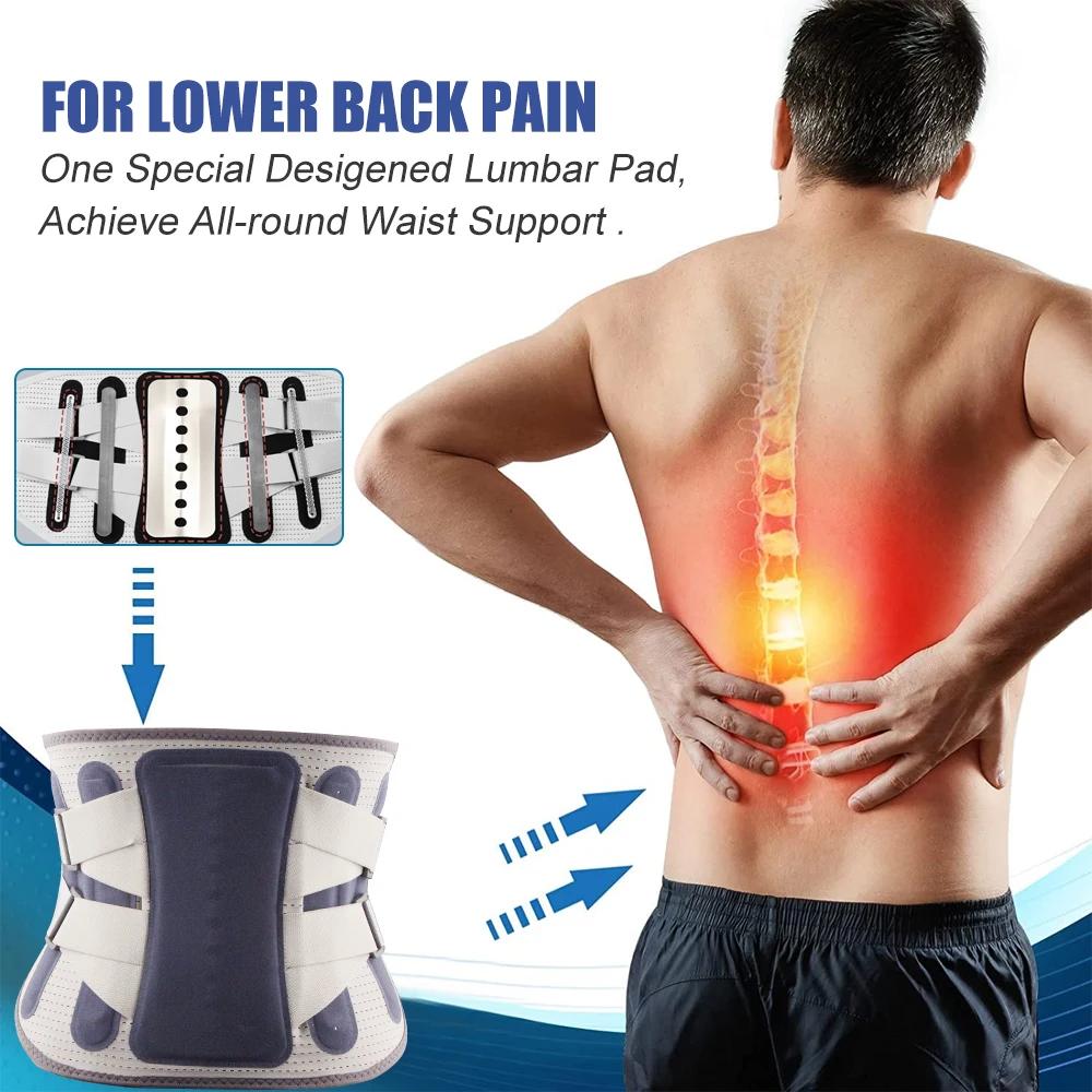 Lower Back Support With Ergonomic Lumbar Pad For Spinal Alignment Sciatica Scoliosis And Herniated Discs - Waist Brace Men Women