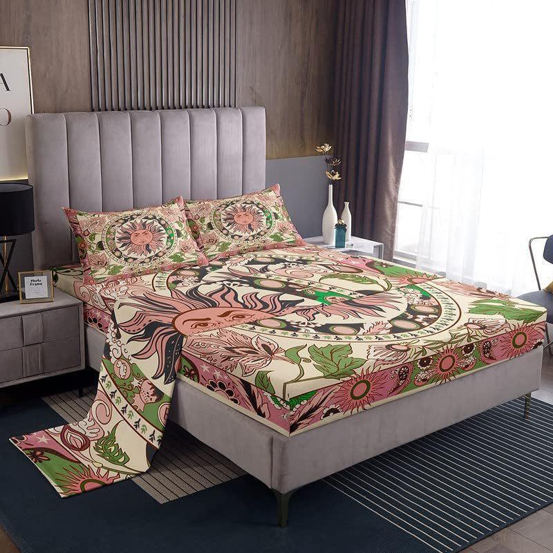 Wild Animal Camping Pattern Bed Hat Four-Piece Bedding Set Bedroom Dormitory Bedding Decoration
