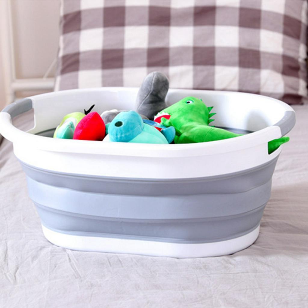Cesto de Roupa Suja Dobrável Portátil Grande Dobrável Plástico Cozinha Cesta de Legumes Recipiente de Armazenamento Organizador