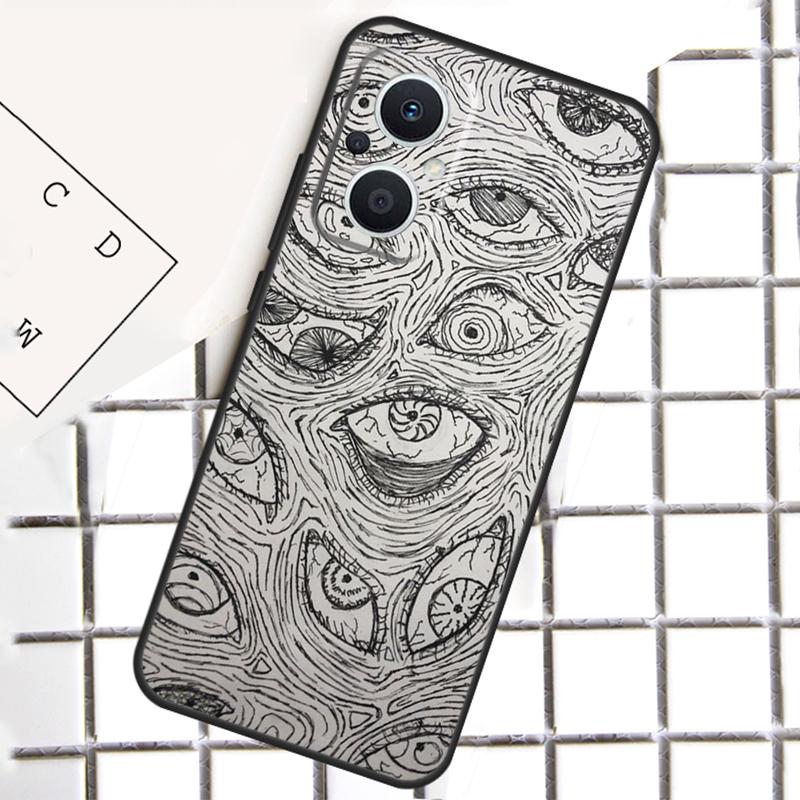 Scary Face Eyes For OPPO Reno 14 12 11 10 13 Pro 8T 11F 12F 13F 14F 7 8 Lite OPPO Find X9 X8 X6 X5 Pro Case