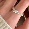 A Niche Design of A Little Dog Pearl Elastic String Ring for Girls, Cute, Simple and Versatile Index Finger Ring for Girls