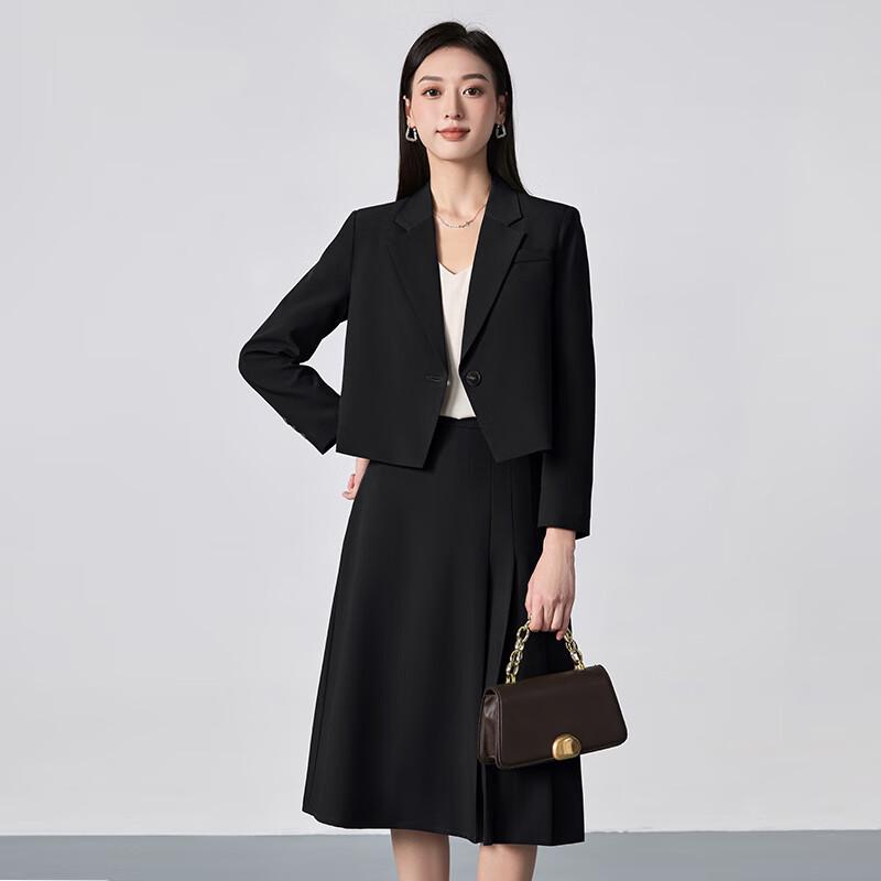Taluoman Women's Professional Short Blazer & Skirt Suit Set