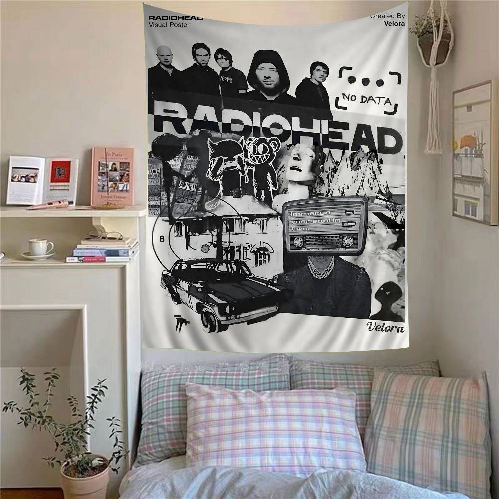 Band RRadioheades Hanging Bohemian Tapestry For Living Room Home Dorm Decor Japanese Tapestry