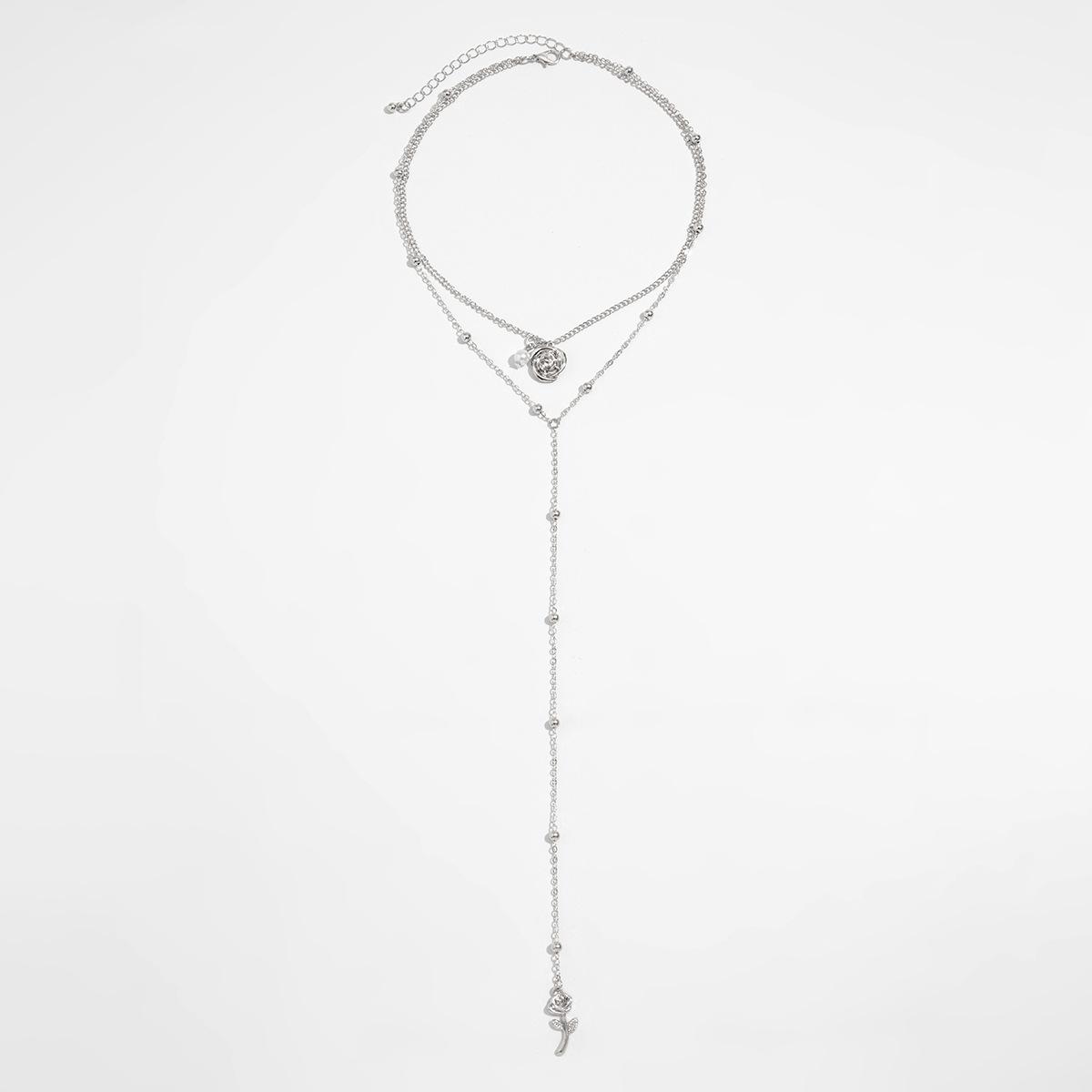 

Аксессуары Модное ожерелье с подвеской из розового сплава, многослойное длинное высококачественное ожерелье Y-типа с темпераментом