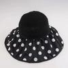 Hat Spring and Summer Female Face Covering Versatile Sunscreen Hat Bucket Hat Polka Dot Sun Hat Female Hat Straw Hat UV Protection Face Covering