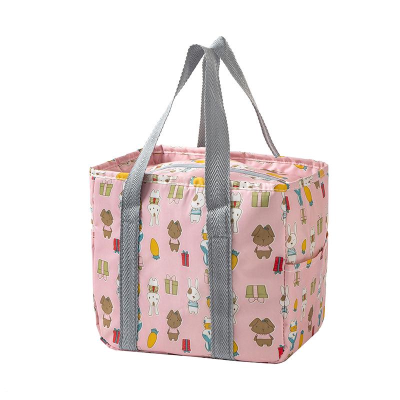 Floral Large-Capacity Insulated Oxford Cloth Lunch Bag