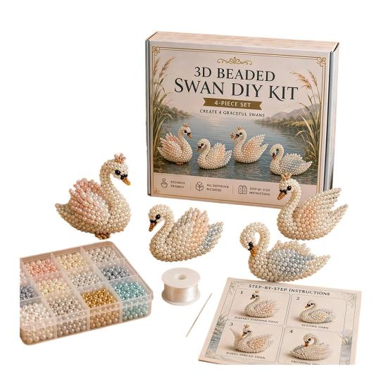 Beaded DIY Kit, Cute Mini Figures, Relaxing Craft Project, Vibrant Textures Craft Kit for Craft Beginners Enthusiasts