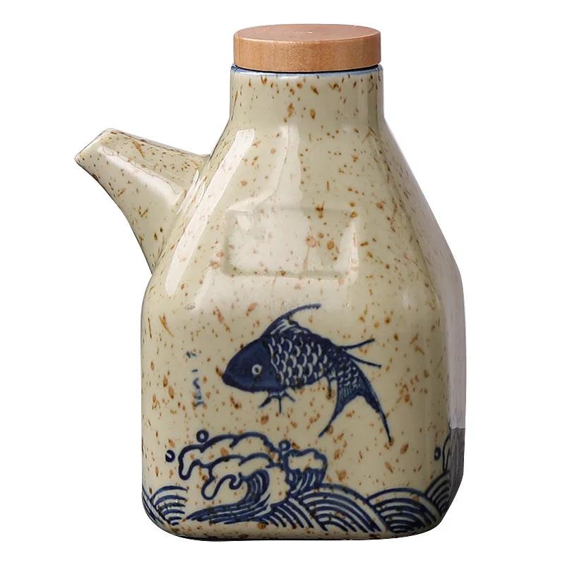 Ceramics Oiler Chinese Style Cruet Kitchen Dipping Pot Soy Sauce Bottle Pepper Vinegar Bottle Small Wine Pot Noodle Restaurant