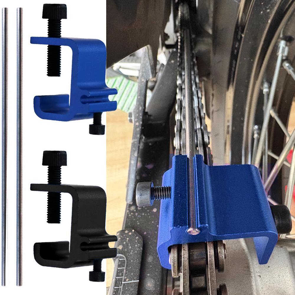 Blue/Black Motorcycle Chain Alignment Tool Quick Accurate Alignment Tool for Motor Scooter Sprocket Sport Dirt Bike ATV Repair