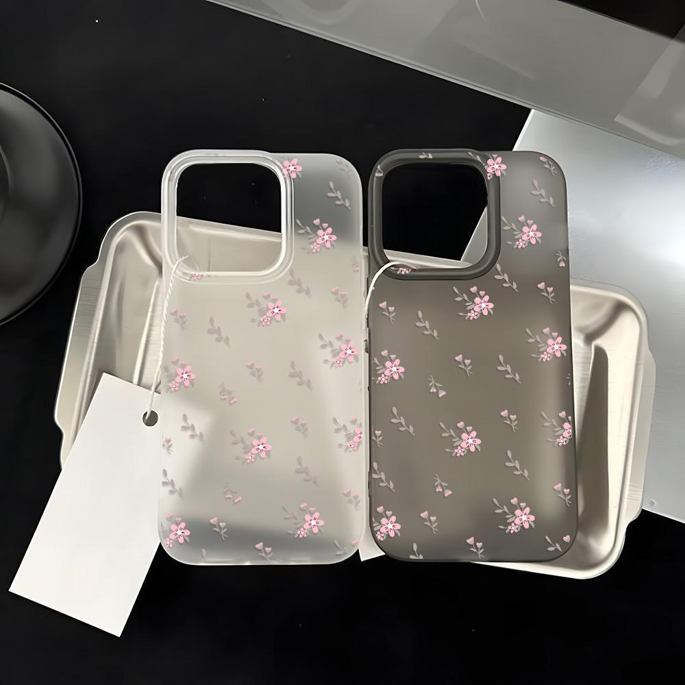 Mobile Phone Cases for iPhone 11 13 15 Pro Max 12 14 Pro Max Case iPhone 16 15 Plus 13 Pro 12 Mini 13 Mini Frosted Texture Painted Cartoon Flowers