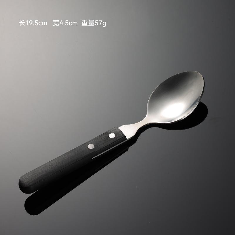 Stainless steel handle knife, fork, spoon, western tableware 3 main pieces rosewood handle steak knife and fork hotel retro meal