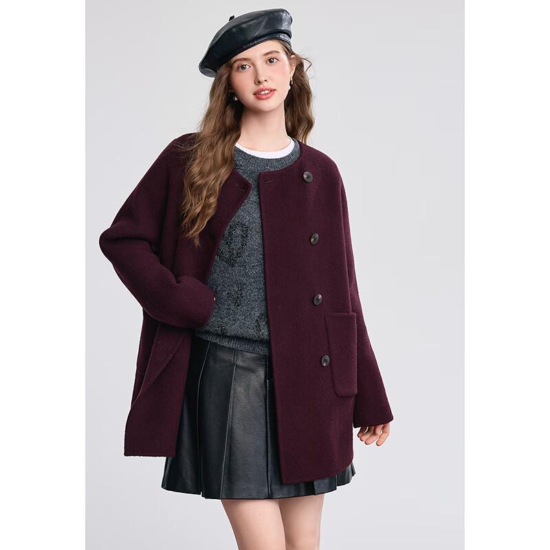 Betu Women's Retro Wool Blend Mid-length Overcoat