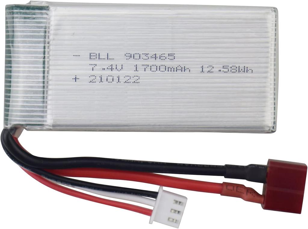7.4V 1700mAh LiPo Battery for RC Cars – Optimized Performance, Safe and Durable – Efficient Charging – Silver
