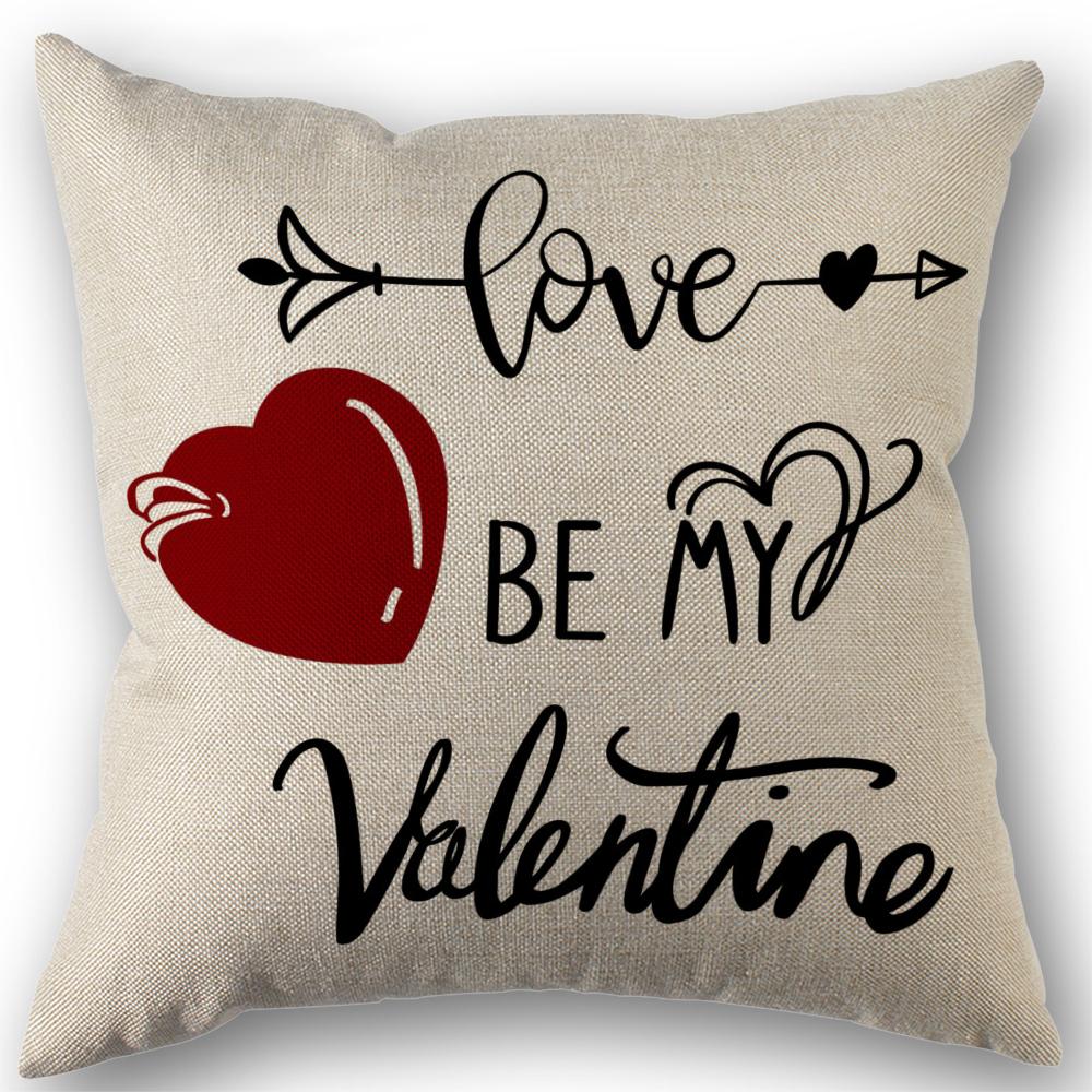 Valentine'S Day Pillowcase Wedding Decorative Linen Pillow Case For Home Pillow Cover 45X45(One Sides)