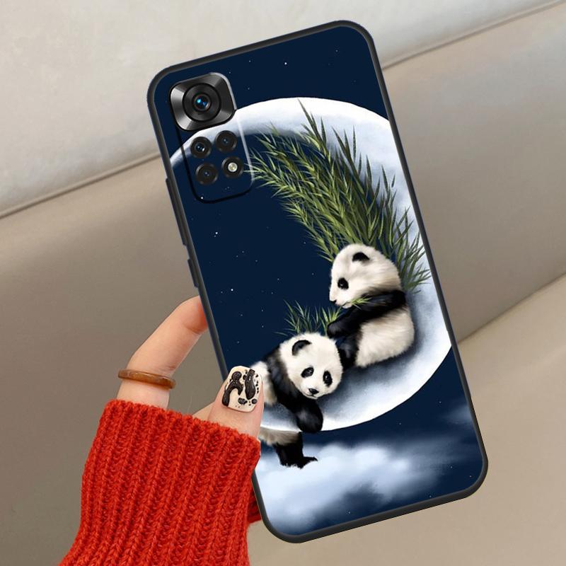 Cartoon Cute Panda Bear Case For Xiaomi Redmi Note 14 13 12 10 11 15 Pro Plus Cover For Redmi 15 15C 13C 10C 12C 14C