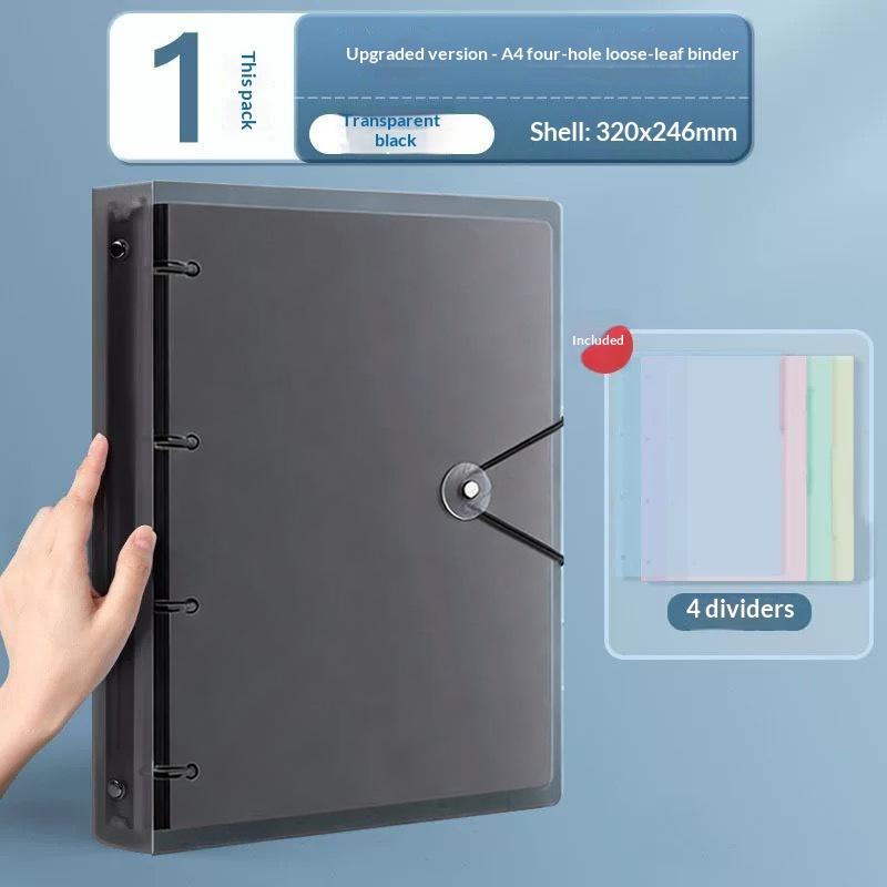Waterproof Transparent Plastic 3 Ring Binder 5 Colors Elastic Buckle For School Office Document Storage