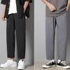 Ice Silk Pants Popular Mid-rise Fast Drying Male Pure Color Thin Casual Streetwear